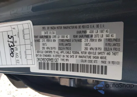 2024 Mazda Cx-30 2.5 S Carbon Edition from USA, damaged, VIN 3MVDMBCM2RM651087